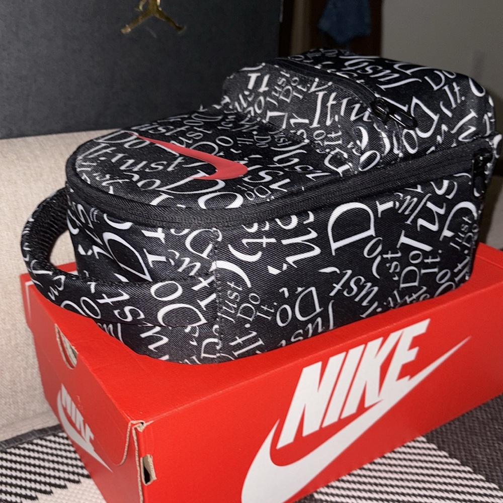 Black All Over Logo Cooler Lunch Bag